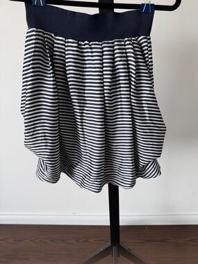 Striped Navy and White Bubble Skirt